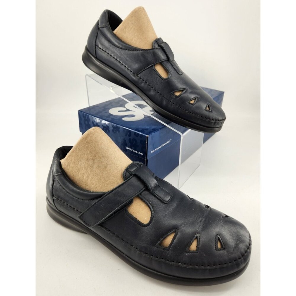 SAS Women's Size 11 W Roamer Mary Jane Loafer Navy Blue Comfort Orthopedic
